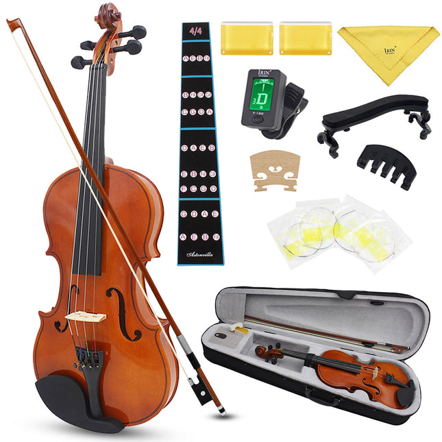 Beginner Violin 4/4 Full Size Linden Wood Complete Music Learning Set with Bow and Case