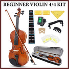 Beginner Violin 4/4 Full Size Linden Wood Complete Music Learning Set with Bow and Case