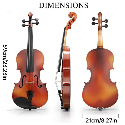 Beginner Violin 4/4 Full Size Linden Wood Complete Music Learning Set with Bow and Case