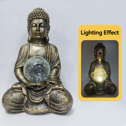 Buddha Solar Light Figurine Energy Saving Decorative Statue for Garden Balcony