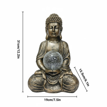 Buddha Solar Light Figurine Energy Saving Decorative Statue for Garden Balcony