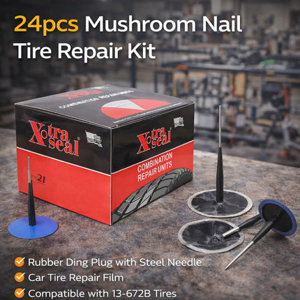 Mushroom Nail Tyre Repair Kit 24PCS Car Motorbike Puncture Plug Tubeless Emergency