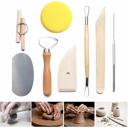 Pottery Clay Tool Set 25 or 61PCS Wooden Handle Sculpting Ceramic Art DIY