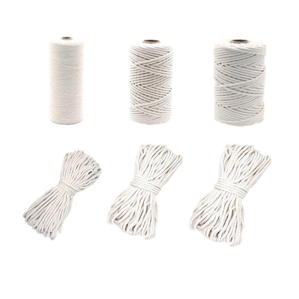 Cotton Rope Macrame Cord 1-12mm DIY Craft Tapestry Binding Decorative String