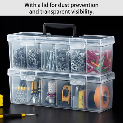 Small Parts Screw Storage Box Transparent Organizer Portable Hardware Toolbox