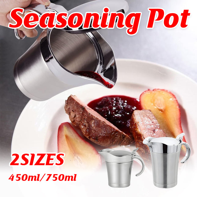 Stainless Steel Steak Sauce Pot Sauce Seasoning Pot Small for Gravy Kitchen
