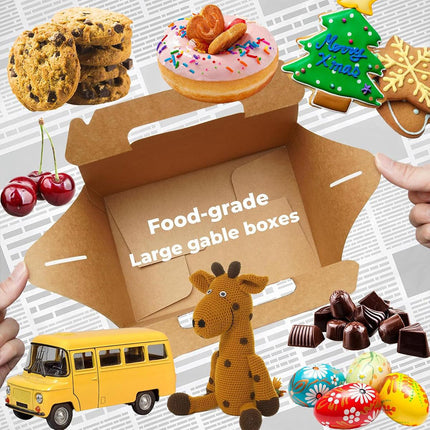 50pcs Portable Pastry Box Bakery Cake Box Takeaway Packing Boxes for Pastries