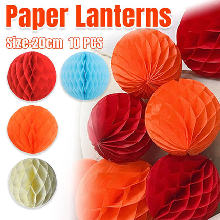 Paper Honeycomb Lanterns 10pcs Hanging Party Decorations Holiday Event Supplies