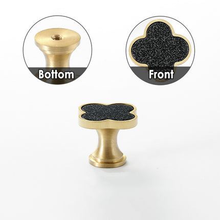 Four Leaf Clover Cabinet Handle Single Hole Vintage Pull for Drawer Door Closet