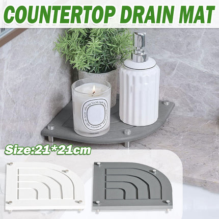 Drain Mat Tray Set Countertop Dish Drying Organizer With Metal Feet For Kitchen