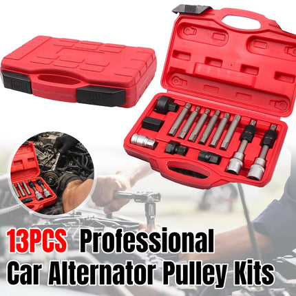 13PCS Professional Car Alternator Pulley Kits Auto Maintenance Replacement Tool