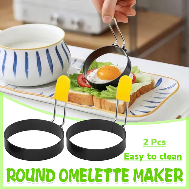Egg Ring Moulds 2pcs Round Omelette Cooking Rings Non Stick for Frying Pan Use