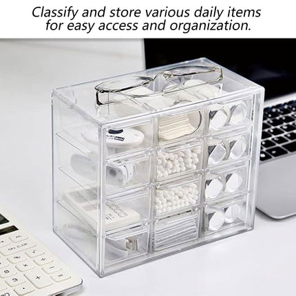 Storage Organizer Box Mini Plastic Desktop Drawers Desk Craft Cabinet For Office