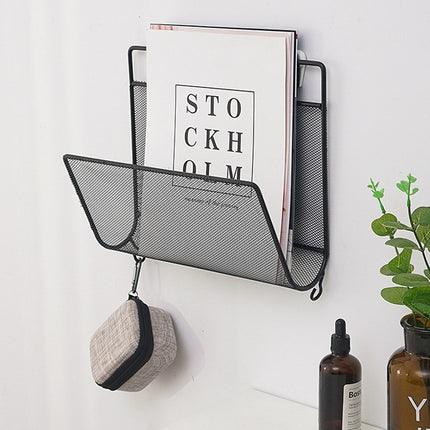 2PCS Wall Mount Magazine Rack for Books Mail Organizer Bathroom Kitchen Office