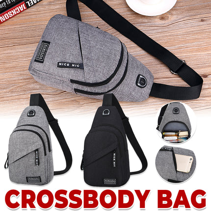 Large Capacity Crossbody Bag With Headphone Jack Durable For Daily Travel Work