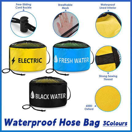 Hose Storage Bag Caravan Camping RV Cable Water Hose Electrical Cords Organizer