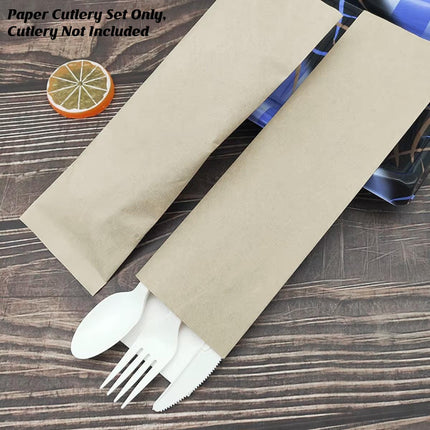 100PCS Paper Cutlery Bag Utensil Pouch Tableware Cover Restaurant Packaging Bag