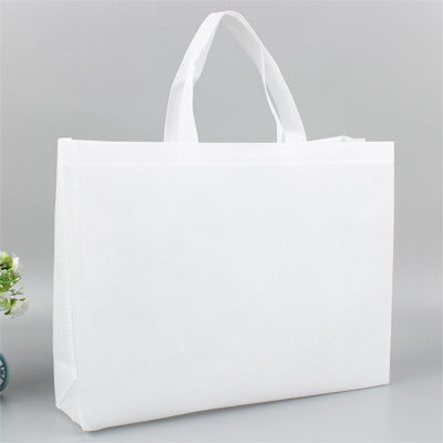 100PCS Reusable Non Woven Shopping Bags Eco Friendly Washable Tote Bags White