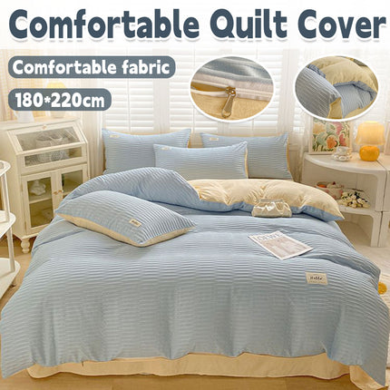 Super Soft Solid Colour Duvet Cover Simple Elegant Bedding Comforter Quilt Case