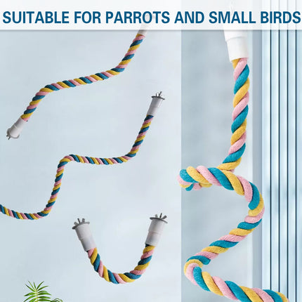 U Shaped Parrot Cotton Rope Climbing Toy Perch Stand for Bird Cage