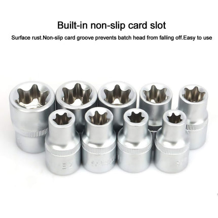 19PCS E-Type Socket Screwdriver Bit Set 1/2inch Drive Professional Auto Repair Tool