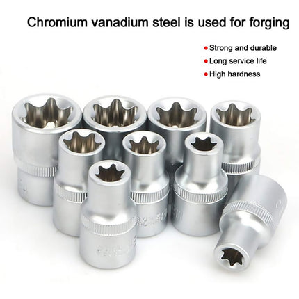 19PCS E-Type Socket Screwdriver Bit Set 1/2inch Drive Professional Auto Repair Tool