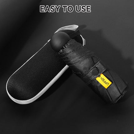 Portable Foldable Umbrella with Zipper Storage Bag Travel Commuter Rain-Proof