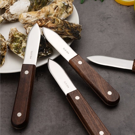2PCS Shrimp Deveiner and Shellfish Opener Knife Set Stainless Steel Wood Handle
