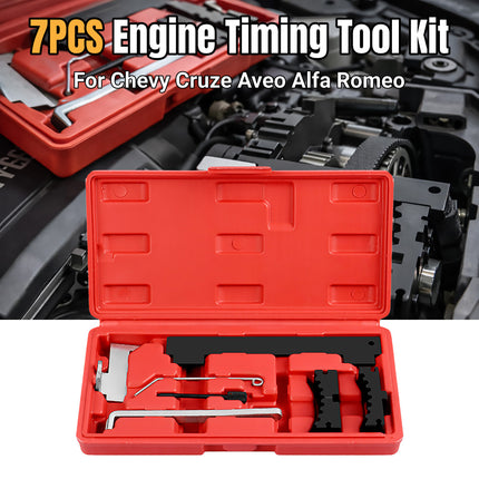 7PCS Engine Timing Tool Kit Chevrolet Fiat Repair Set with Case Accessories