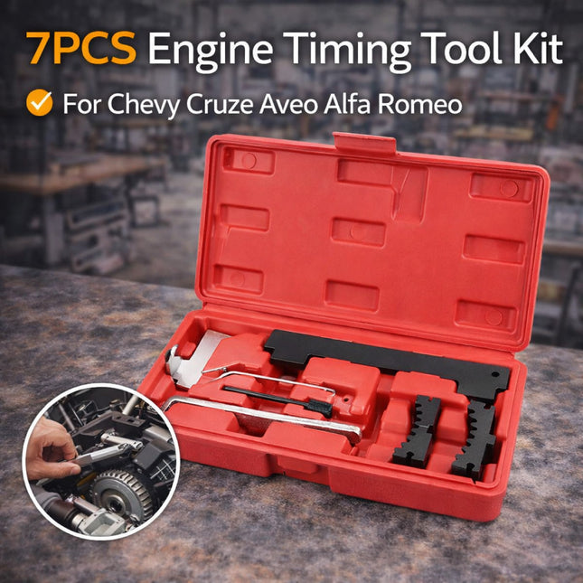 7PCS Engine Timing Tool Kit Chevrolet Fiat Repair Set with Case Accessories