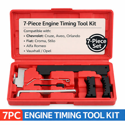 7PCS Engine Timing Tool Kit Chevrolet Fiat Repair Set with Case Accessories