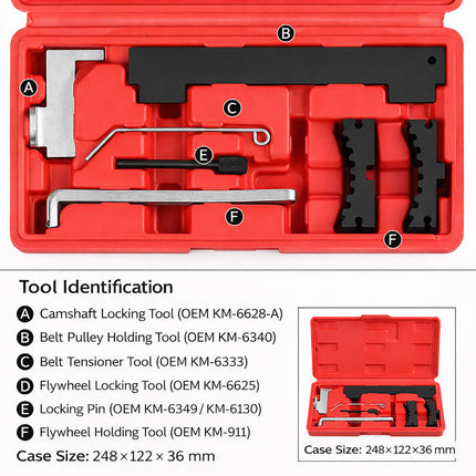 7PCS Engine Timing Tool Kit Chevrolet Fiat Repair Set with Case Accessories
