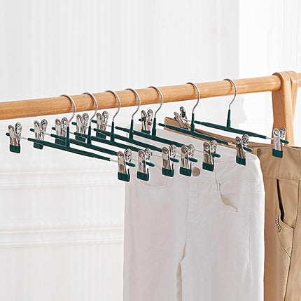 10pcs Home Wardrobe Pant Rack Hanging Trouser Organizer Clothes Hanger