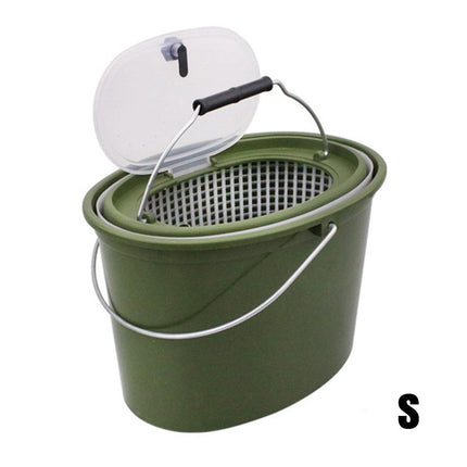 Portable Double Live Fish Bucket Breathable Fish Storage Container for Fishing