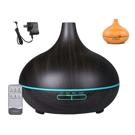 7 Led Light Aromatherapy Diffuser Aroma Essential Oil Air Humidifier Wood Grain