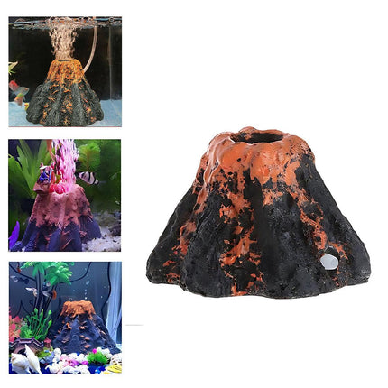 Aquarium Ornament Decoration Fish Tank Air Bubble Stone Volcano Shape Rockery