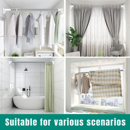 Adjustable Shower Curtain Tension Rod Extendable Closet Pole Rack for Bathroom