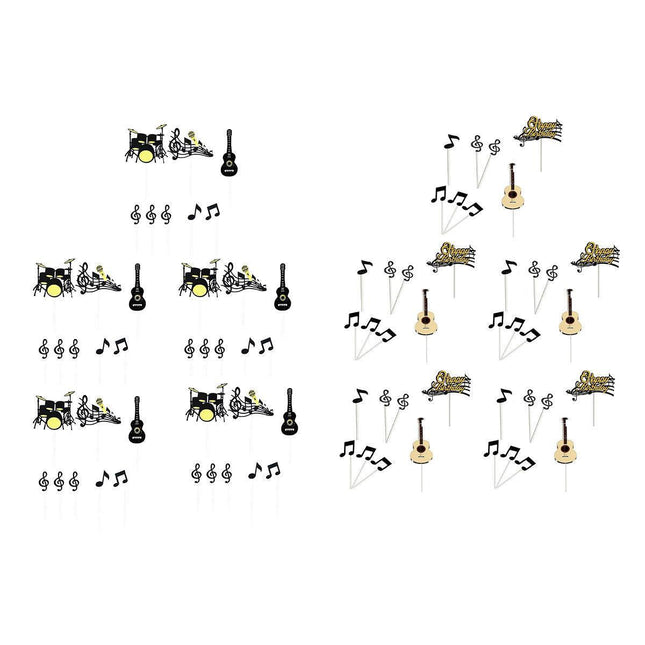 Music Notes Violin Cake Decoration Materials Birthday Cake Topper Inserts