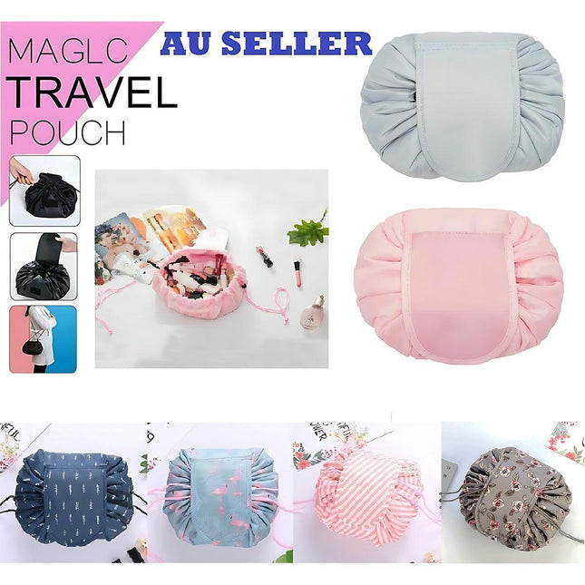 Lazy Cosmetic Bag Printing Drawstring Makeup Case Storage Bag Portable Travel Au