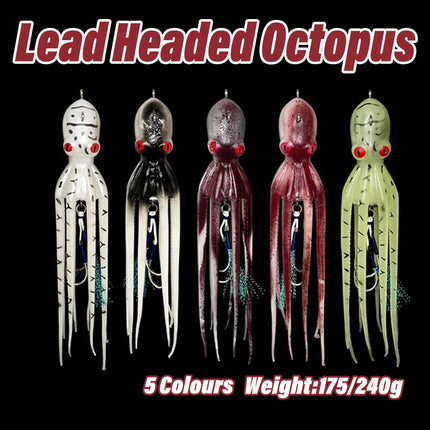 175g/240g Simulated Octopus Soft Bait Lure Fishing Artificial Squid Tackle