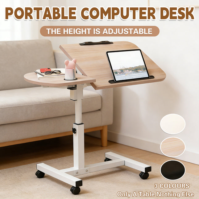Portable Adjustable Height Laptop Desk Stand Mobile Table For Bed Sofa Office