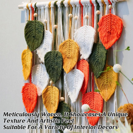 Hand Woven Leaf Tapestry Bohemian Home Decor Wall Hanging Durable Cotton Use