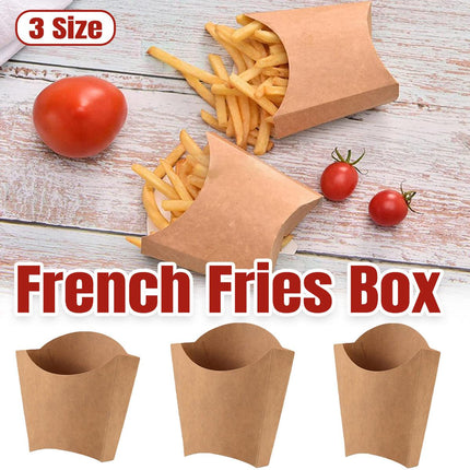 100pcs Kraft Paper Popcorn Box Folding Baking Box Party Snack Treat Container