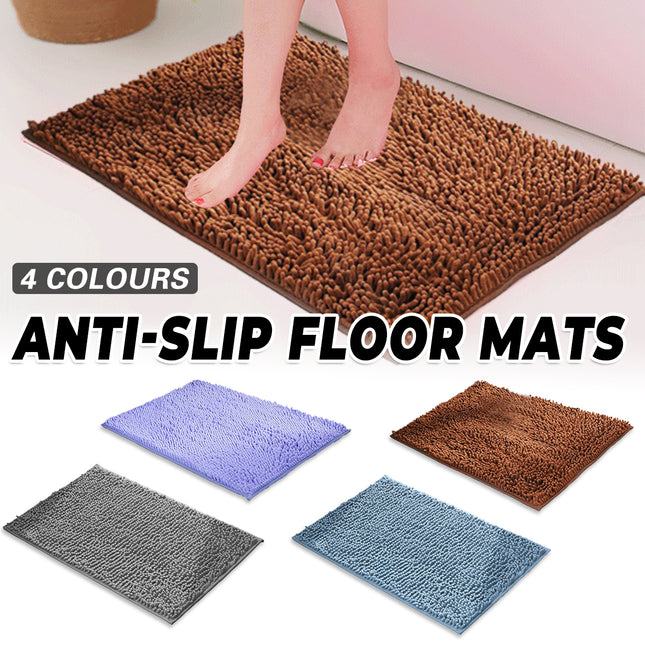 Chenille Long Hair Floor Mat Suction Non Slip Bathroom Entrance Living Room Rug