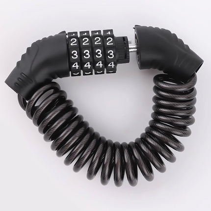 Helmet Lock Chain 4 Digit Password Motorcycle Anti-theft Cable Lock Portable