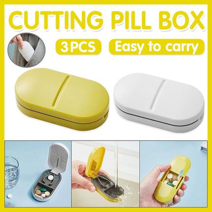 3PCS Tablet Cutter Pill Splitter Portable Medicine Box Pill Organizer Divider