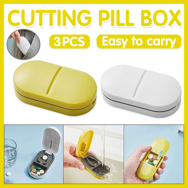 3PCS Tablet Cutter Pill Splitter Portable Medicine Box Pill Organizer Divider
