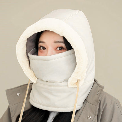2PCS Winter Warm Hat Windproof Ski Cap With Earmuffs Thick Neck Cover Face Mask