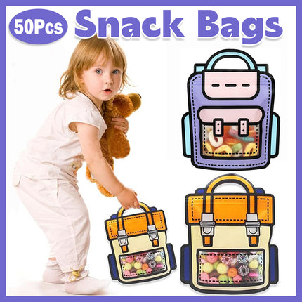 50pcs Portable Gift Bags Toy Snack Packing Bags Small Clear Storage Pouch