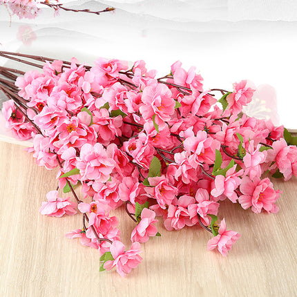 10PCS Artificial Peach Blossom Branches Realistic Pink Flower for Wedding Party